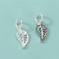 New Design 925 Sterling Silver Maple Oxidized Hollow Leaves Charm Pendant for Jewelry Making 7*14mm