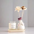 Wholesale Eco-Friendly Home Air Freshener Wood Sola Diffuser with Rattan and Dried Sola Flower