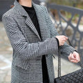 Retro Houndstooth Plaid Woolen Casual Suit Female 2024 Autumn Korean commuter Loose Large Size Suit Jacket Female