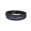 Fashion Man Leather Jewelry Natural Stone Black Onyx Beads Leather Bracelet Stainless Steel Man Leather Bracelet