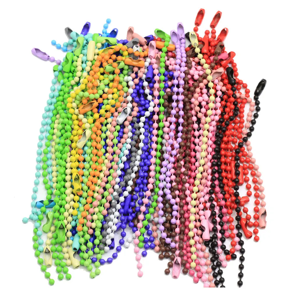 11CM Length Colorful Ball Bead Chains Fits KeyRing/Key Chain/Dolls/Label Hand Tag Connector DIY Jewelry Making