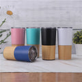 Factory Double Wall 20oz Bamboo 304 Stainless Steel Double Wall Vacuum Coffee Cup Travel Portable Car Cup Beer Tumbers Mug