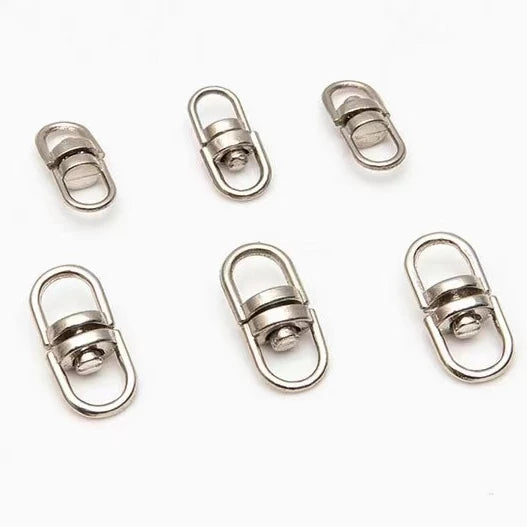 15mm 20mm 8-Shaped Rotatable Nickel Plated Metal Key Chain Key Buckle Key Ring