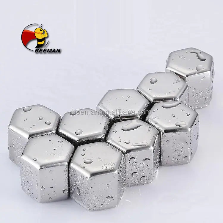 Beeman Silvery Color Diamond Shape Stainless Steel Whiskey Ice Cube
