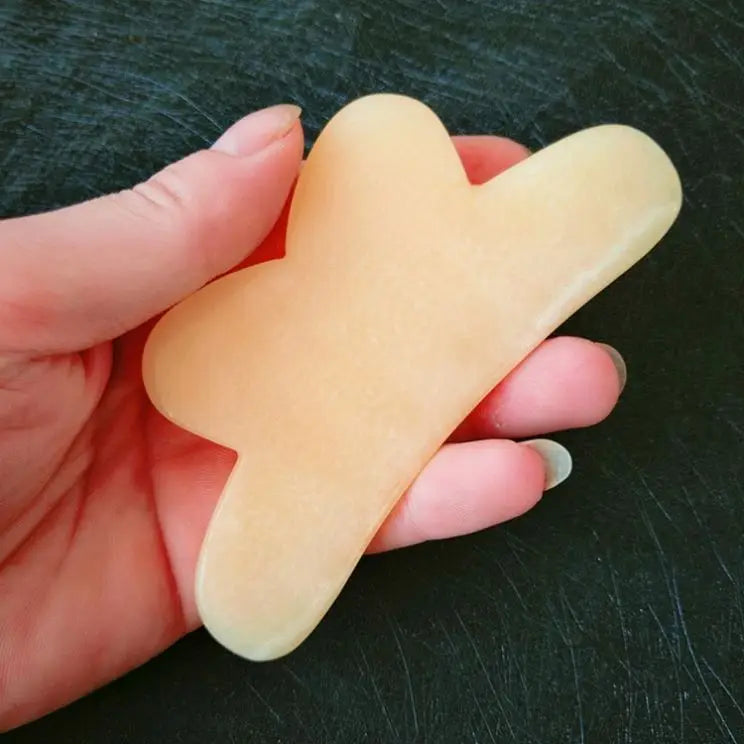 2026 Natural Yellow Jade Natural jade beauty iridescent gua sha board massage stones facial massage