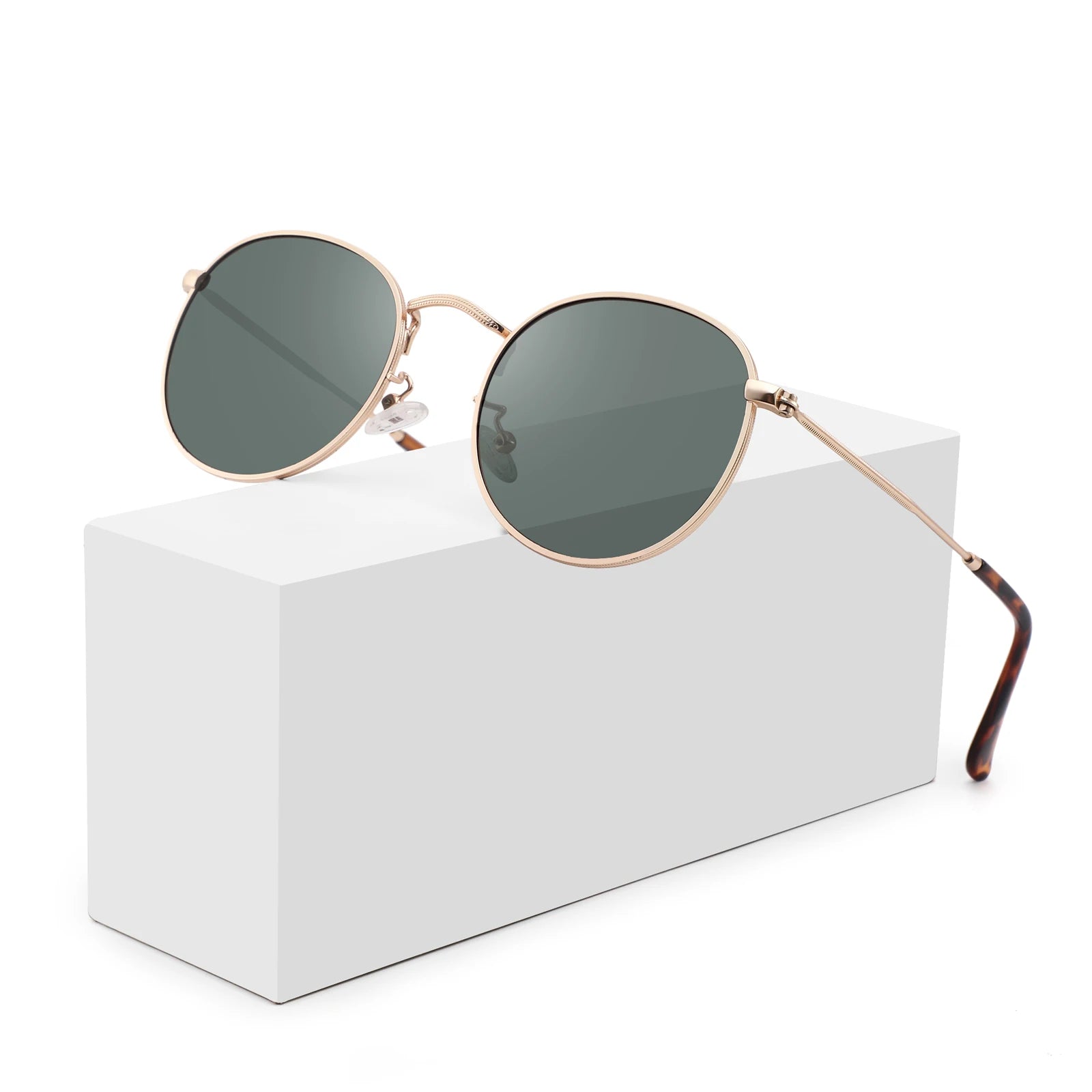 CONCHEN Metal Trendy Fashion Uv400 Sports Custom logo Sun Glasses Round Sunglasses Men Polarized