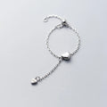 Genuine 925 Sterling Silver Rings Glossy Heart Love Tassel Chain Light Beads Rings for Women Gifts