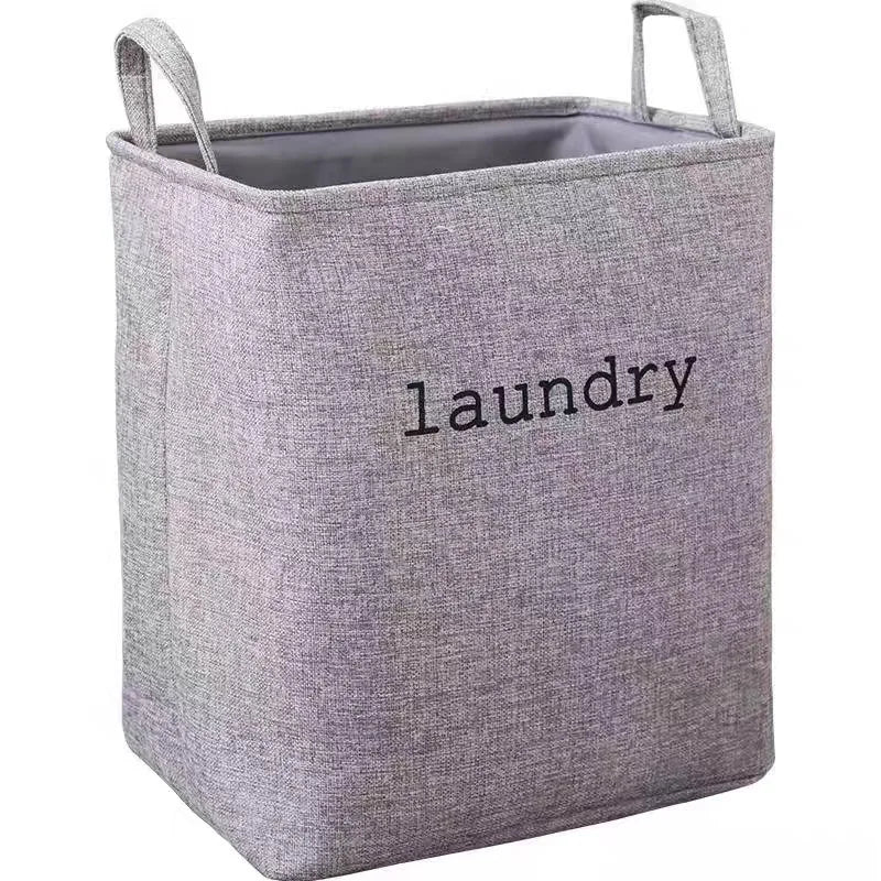Home Ready Stock Cotton Linen Fabric Large Capacity Decoration Storage Containers Basket  Holder with Handle with Many Colors