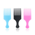 Free Sample 3 Colors Wide Steel Teeth Plastic Handle Pick Comb Fork Hairbrush Insert Curly Afro Hair Styling Salon Tool