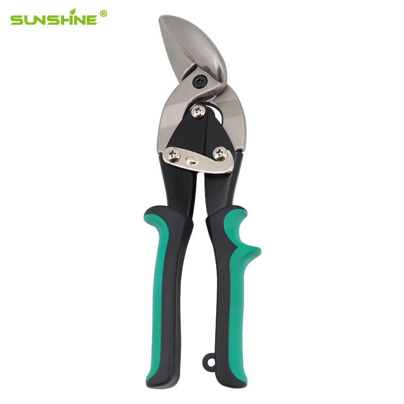 SUNSHINE Professional Aviation Snip Cutter Right Straight Metal Cut Tin Scissors with Steel Handle and Stainless Steel Blade