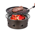 Korean Commercial Round Stainless Steel Bbq Carbon Grill Household Outdoor Barbecue Rack Grill Wiht 330mm Barbecue Plate