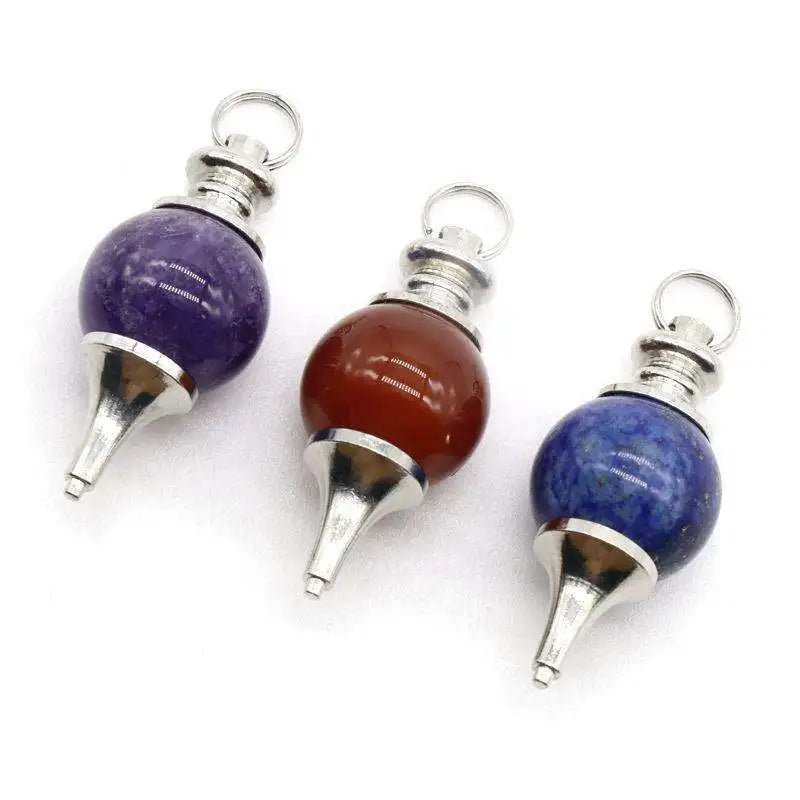 Balance Reiki Natural Stone Healing Carnelian Red Pendulum Circular Cone Pendant Amulet for Men Women Divination
