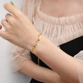 Gold 18k stainless steel bangle handmade10 round bracelete with charms hot selling bracelet bracelets & bangles