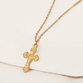 Religious Jesus Cross Men's Necklace Gold and Silver Color Pendant With Chain Necklace Men's Gift Fashion Personality Necklace