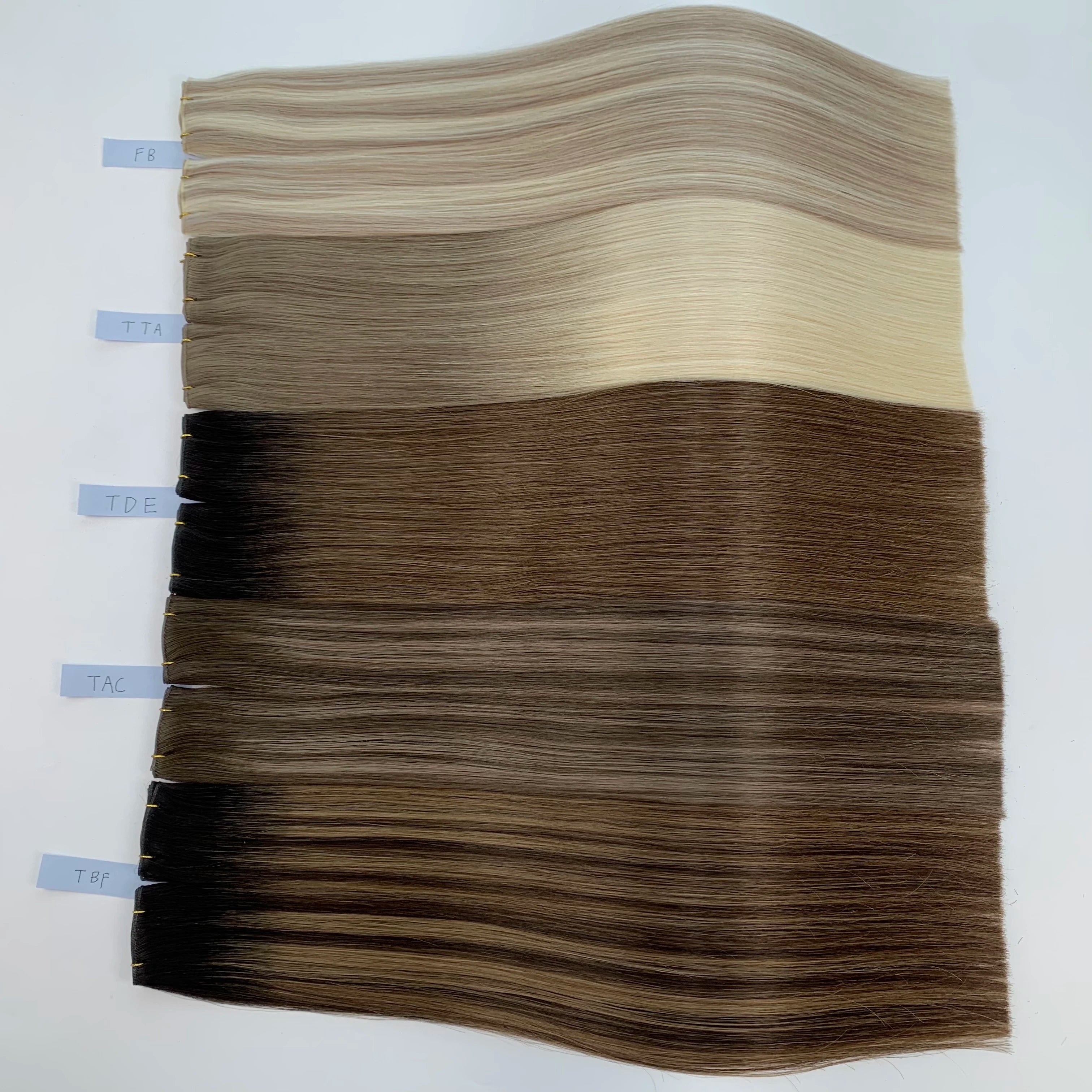 Wholesale Salon Hot Selling Real Human Hair Double Drawn Genius Weft Hair Extensions