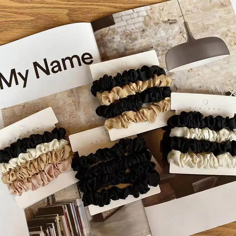 Yiyi Newest Korean Fashion Cute Girl Hair Tie Set Elastic Hair Bands Solid Color Rubber Scrunchies for Women