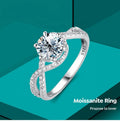 GRA  Pass Diamond Tester Moissanite Ring 1 2 Ct Carat for Women 925 Sterling Silver Engagement Luxury Female Jewelry
