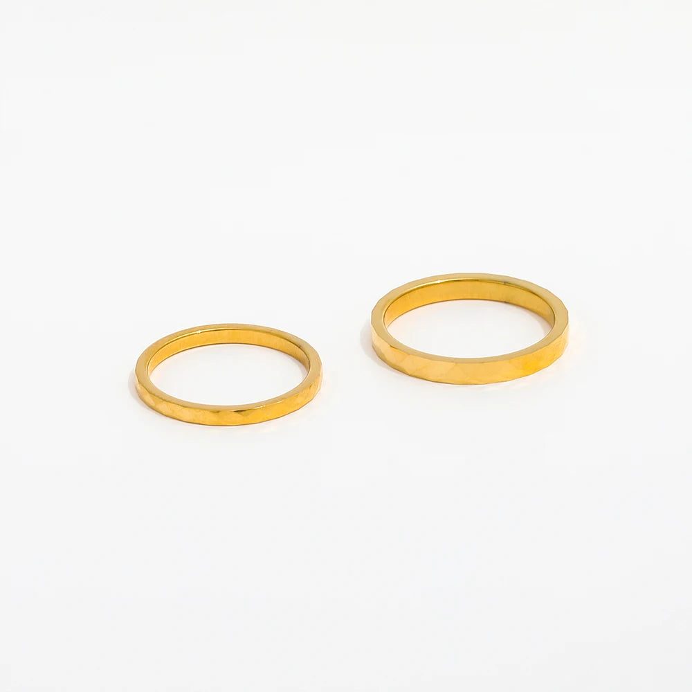 Fenny 18K Gold Plated Wholesale Non Tarnish Versatile Minimalist Shiny Tungsten Stainless Steel Ring for Women