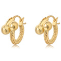 High Quality Brass Electroplated 18k Gold Metal Small Ball Hoop Earrings for Women Jewelry Customized
