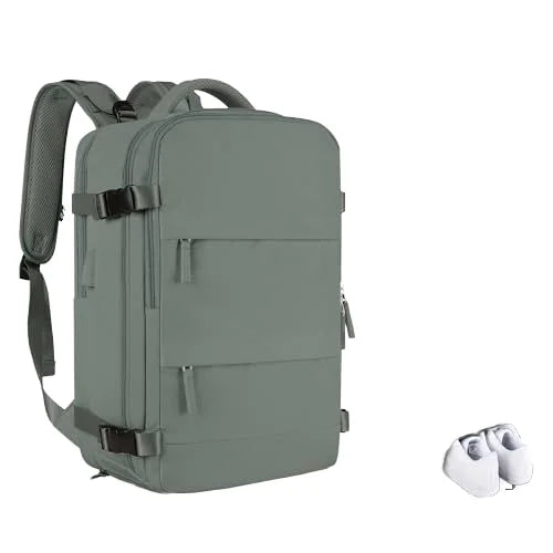 Unisex 15.6 Inch Computer Business Laptop Backpack RFID Waterproof Zipper USB Charging Port Solar Panel for Men Women/Girls
