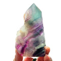 Natural rainbow fluorite tower hand carved rough fluorite crystal point