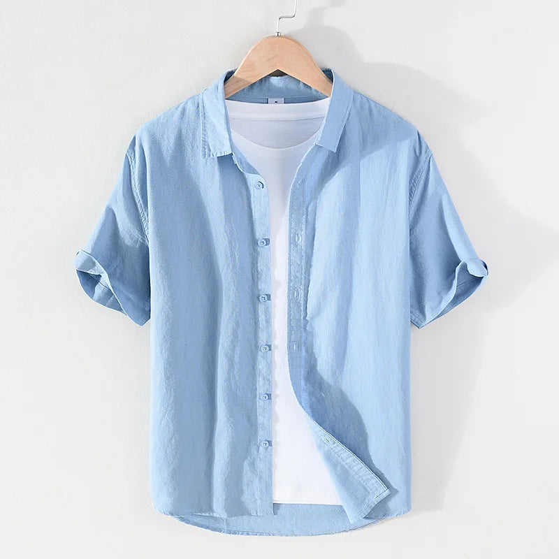 2022 Linen Men Shirts Cotton Men's Shirts Quality Linen Shirt Men