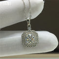 Silver 925 Original 1 Carat 6.5mm Diamond Test Past Brilliant Cut D Color Moissanite Square Shape Pendant Necklace Fine Jewelry