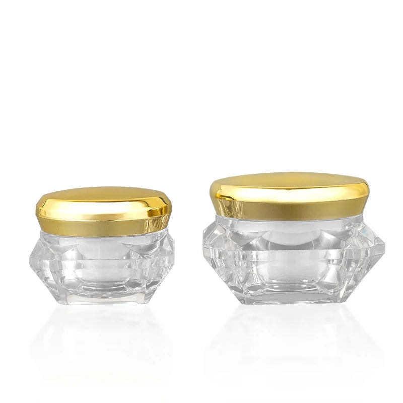 5g 10g 15g 20g 30g in Stock Wholesale Gold Lid Acrylic Cream Jar Gel Nail Polish Jar Empty Nail Gel Jar