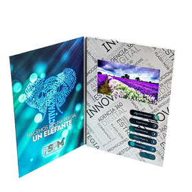 Custom Printing 3-10.1 Inch LCD Paper Video Brochure Gift Box with 256MB Memory Rechargeable Battery