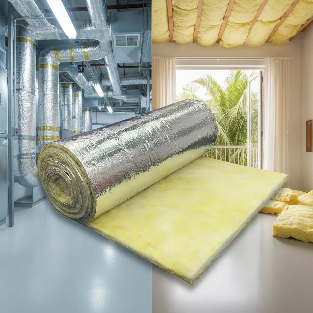 UET Cheap Fiberglass Wool Roll Insulation Blanket Glasswool Glass Wool Price Glass Wool With Aluminium Foil 75mm
