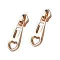 Factory New Product Metal Zipper Slider Heart Shape and Puller for Bags Garments