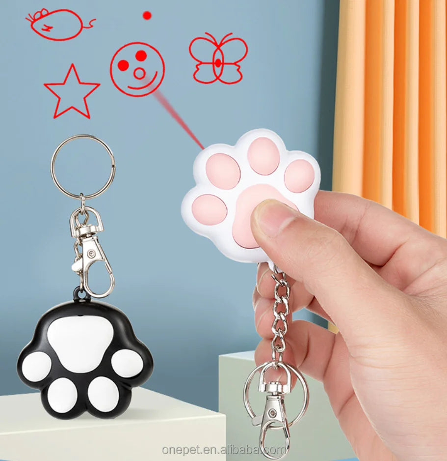 USB Rechargeable Purple White Light Laser Cat Toy Cute Pet Multi-Function Interactive Keychain for Dogs Classic Eco-Friendly