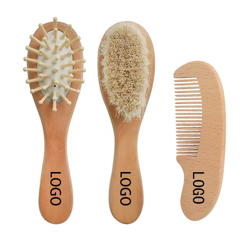 Wooden Baby Hair Brush Set Baby Comb and Brush Set Wooden Baby Brush
