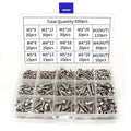 Stock 500pcs SS304 M3 M4 M5 Fastener Assorted Kit Pan Head Socket Hex Nuts Screws Plain Finish Longer Screws Assortment Kits
