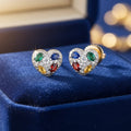 Iced Out VVS Moissanite Heart Stud Earrings Gold Plated Color CZ Heart Shape Bubble Fancy Cut Screw Stud Earring GRA Certificate