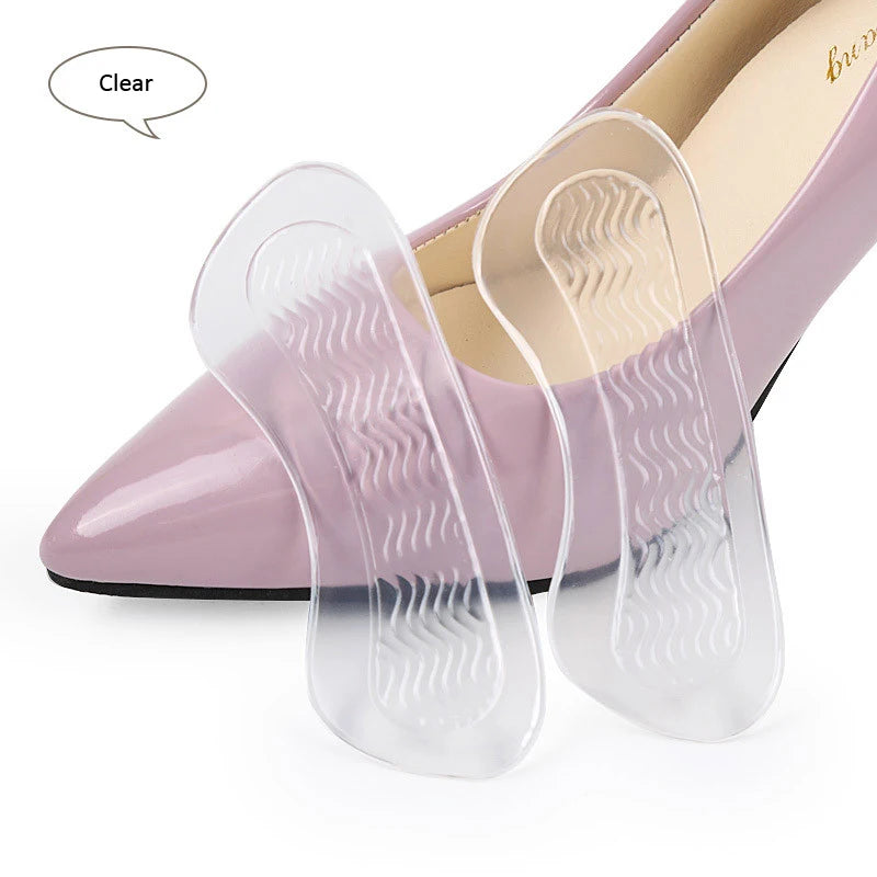 Feet Anti-friction Blister Protector Women High Heeled Shoe Sole Pair Silicone Self-adhesive Heel Gel Stickers Anti-drop Heel