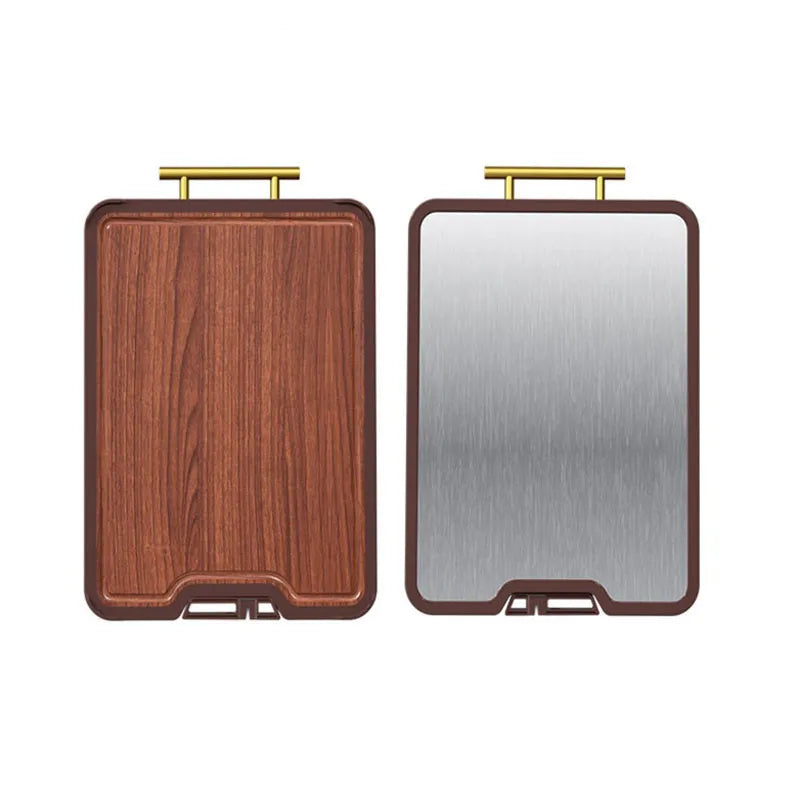 Wholesale 304 Stainless Steel Double-sided Chopping Board Household Thickened Ebony Cutting Board with Knife Sharpener