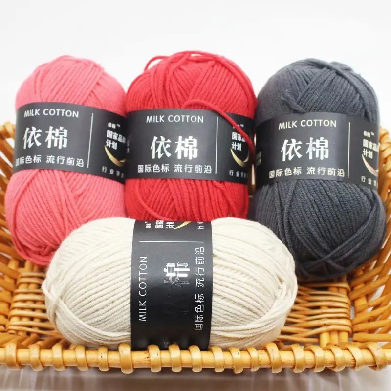 Wholesale 50g Soft 4ply Eco Friendly Baby 60% Cotton 40% Milk Acrylic Dyed Melange Yarn for Knitting Hand Knit Crochet