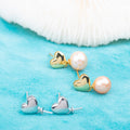 E030745 S925 Pearl Earring 925 Sterling Silver DIY 7-8mm Natural Freshwater Pearl Stud Earring for Women