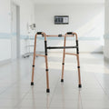 Lightweight Aluminium Alloy Gold Color Height Adjustable Foldable Walker Walking Frame for Disabled CY-ZG932