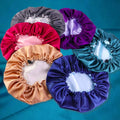 Factory Wholesale Double Layer Silk Hair Bonnet Custom Sleep Hair Bonnets With Logo Satin Reversible Bonnets