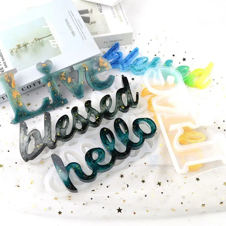 Home Love Silicone Mould Letters Epoxy Resin Molds for DIY Resin Crafts Casting Mold Home Decoration Jewelry Making Tool