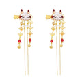 1 Pair Fox Rabbit Hairpin Long Tassel Chinese Girl Cute Hair Accessories