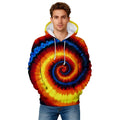 Fitspi Tie Dye 3D Print Hooded Sweatshirt Unisex Casual Streetwear Kawaii Kids Pullovers