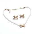 Fashion Gold Plated Bohemia Beaded Necklace and Earrings Jewelry Set for Children's Anniversary