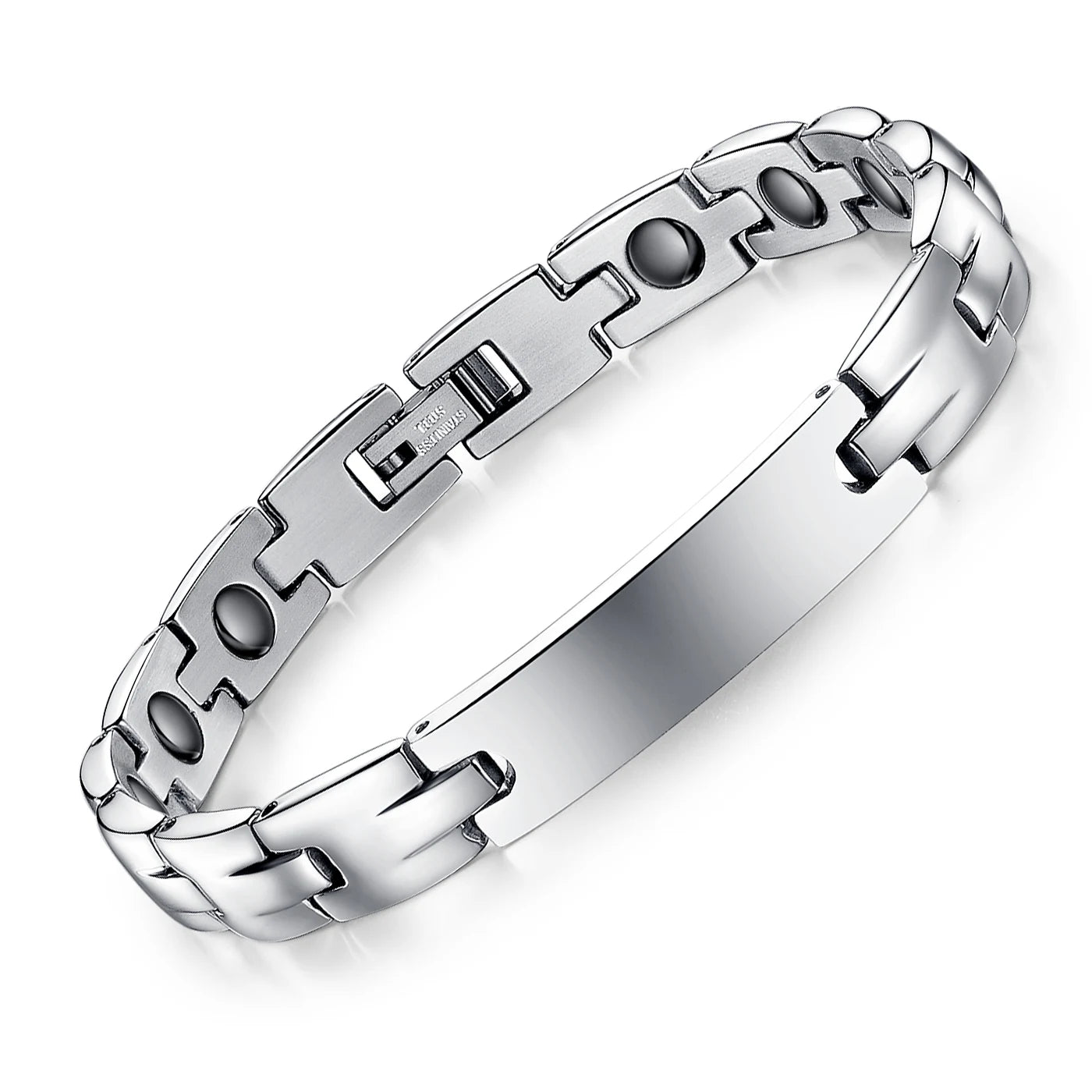 Wholesale Women Mens Personalized Link Bracelet Stainless Steel Him and Her Cuban Chain Magnetite Bracelet for Lover