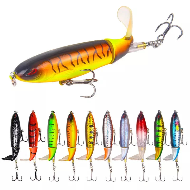 Fishing Lure Whopper Popper Sea  Jigs 10cm/14cm Artificial Bait  Soft Rotating Tail Fishing Tack