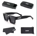 Classic Retro Shades Luxury Custom logo Black Designer square Sunglasses Women Sun Glasses 2025 Chunky D Square Sunglasses Men