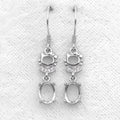 Sterling Silver 6*8mm Semi Mount Hook Earrings Empty Support Blank Claws Setting S925 Base Without Center Stone for DIY Inlay
