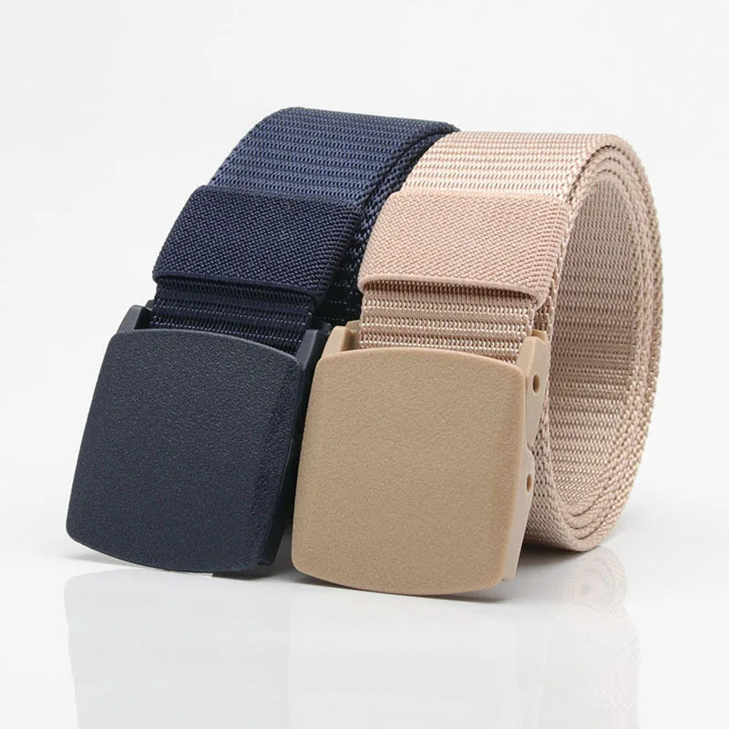 Wholesale Nylon Tactical Belt Webbing Canvas Elastic Outdoor Web Belt With Plastic Buckle